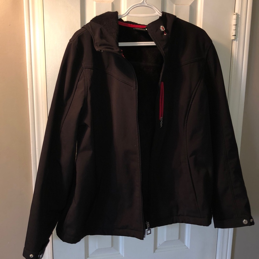 Hooded fleece lined jacket